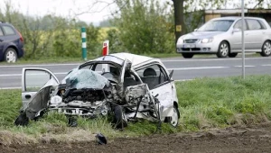 Miejsce tragicznego wypadku na drodze krajowej nr 8 w Niemczy/fot. Adam Hawałej