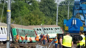Pociąg relacji Warszawa-Katowice wykoleił się w miejscowości Baby/fot. Grzegorz Michałowski