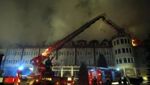 Pożar hotelu "Cztery Wiatry" w Korytnicy nad Zalewem Chańcza / fot. Piotr Polak