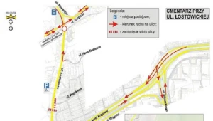 Organizacja ruchu w pobliżu cmentarza przy ul. Łostowickiej