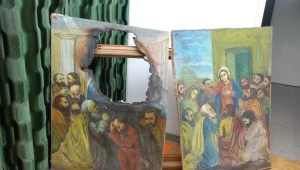 Zniszczone obrazy/ fot. Policja/ KMP Przemyśl/