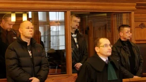 Oskarżeni Robert W, Ryszard Z. i Wojciech K. na sali rozpraw/ fot. Tomasz Waszczuk