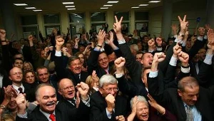 Radość w poznańskim sztabie PO/fot. M. Owsianny