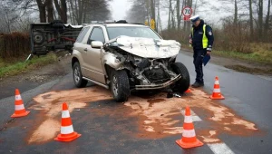 Miejsce wypadku w miejscowości Kuciny/fot. Grzegorz Michałowski