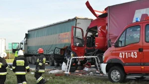 Miejsce wypadku na drodze krajowej nr 11 Kluczbork-Oleśno/fot. Krzysztof Świderski