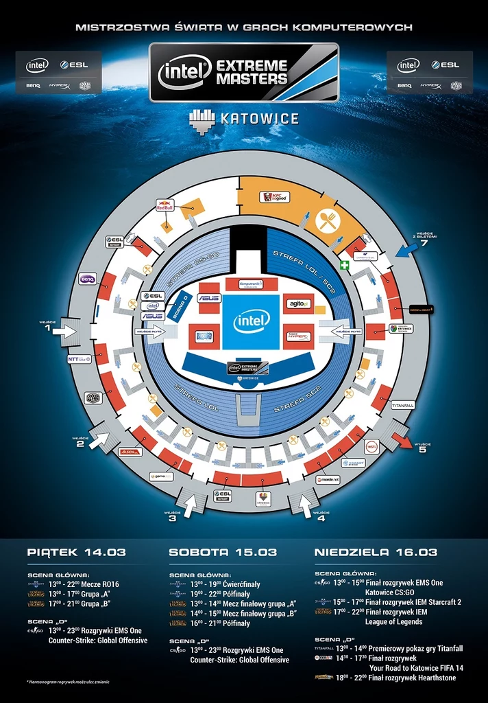 Intel Extreme Masters - plan imprezy w Spodku