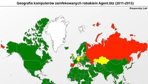 Wedługg danych Kaspersky Lab, w latach 2011 - 2013 Agent.btz został wykryty na niemal 110 tysiącach systemów w 100 krajach. 