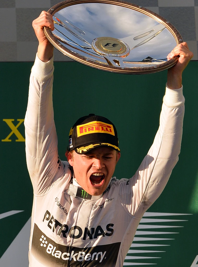 Nico Rosberg na podium w Australii