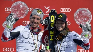 Marcel Hirscher i Anna Fenninger z Kryształowymi Kulami
