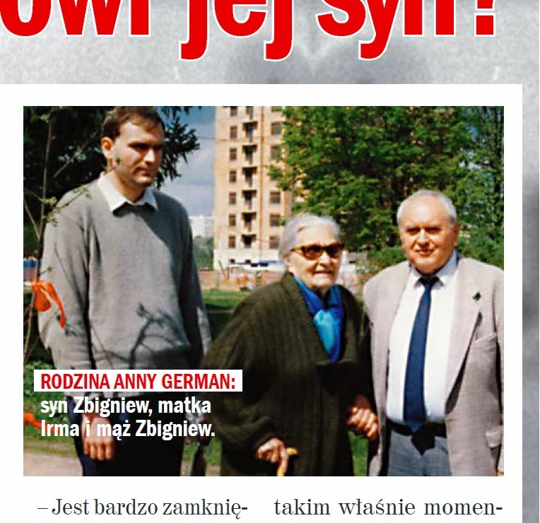 Zbigniew Tucholski junior z ojcem i babcią Zbigniew Tucholski junior z ojcem i babcią