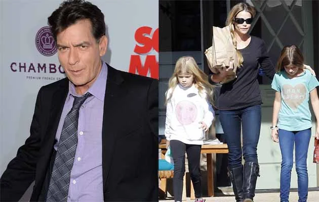 Charlie Sheen i Denise Richards z córkami