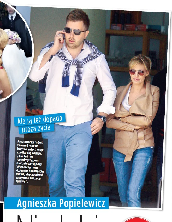 Agnieszka Popielewicz z mężem Mikołajem Witem: "Brak wspólnego czasu zaczyna nas martwić, ale mam nadzieję, że zyskamy więcej czasu tylko dla siebie, gdy Marta będzie większa" - mówi prezenterka