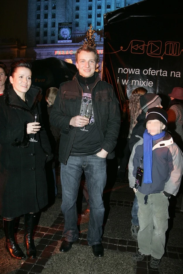 Piotr z byłą żoną i synem