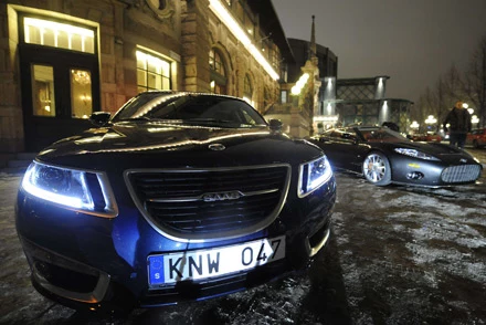 Saab i spyker w Sztokholmie