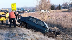 Seat koziołkował i zatrzymał się na poboczu / Fot: Piotr Jedzura