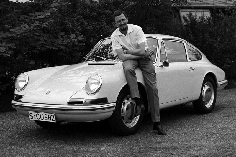 Ferdynand Porsche i porsche 901, przemianowane później na 911. Rok 1963 Ferdynand Porsche i porsche 901, przemianowane później na 911. Rok 1963