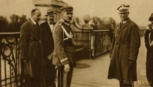 Zamach majowy 1926 r. Marszałek Józef Piłsudski i generał Gustaw Orlicz-Dreszer przed spotkaniem z prezydentem Stanisławem Wojciechowskim na moście Poniatowskiego