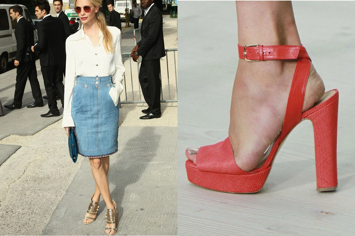 Poppy Delevigne w złotych sandałach Givenchy i sandały na słupku od Matthew Williamsona/fot. Getty Images/East News Zeppelin Poppy Delevigne w złotych sandałach Givenchy i sandały na słupku od Matthew Williamsona/fot. Getty Images/East News Zeppelin