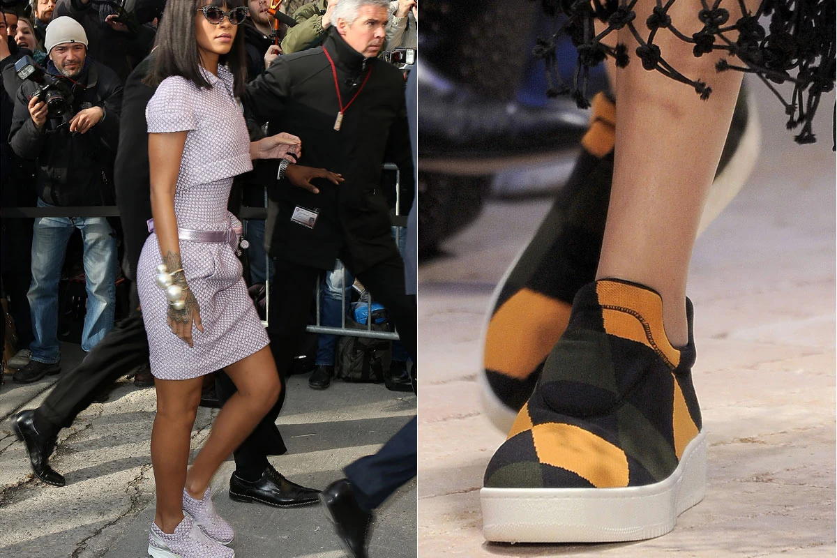 Rihanna w sneakersach od Chanel. Wsuwane vansy z pokazu Celine/fot.Getty Images/EastNews Zeppelin Rihanna w sneakersach od Chanel. Wsuwane vansy z pokazu Celine/fot.Getty Images/EastNews Zeppelin
