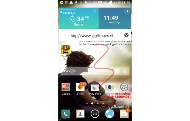 Interfejs LG G3. Fot. LGG3kopen.nl