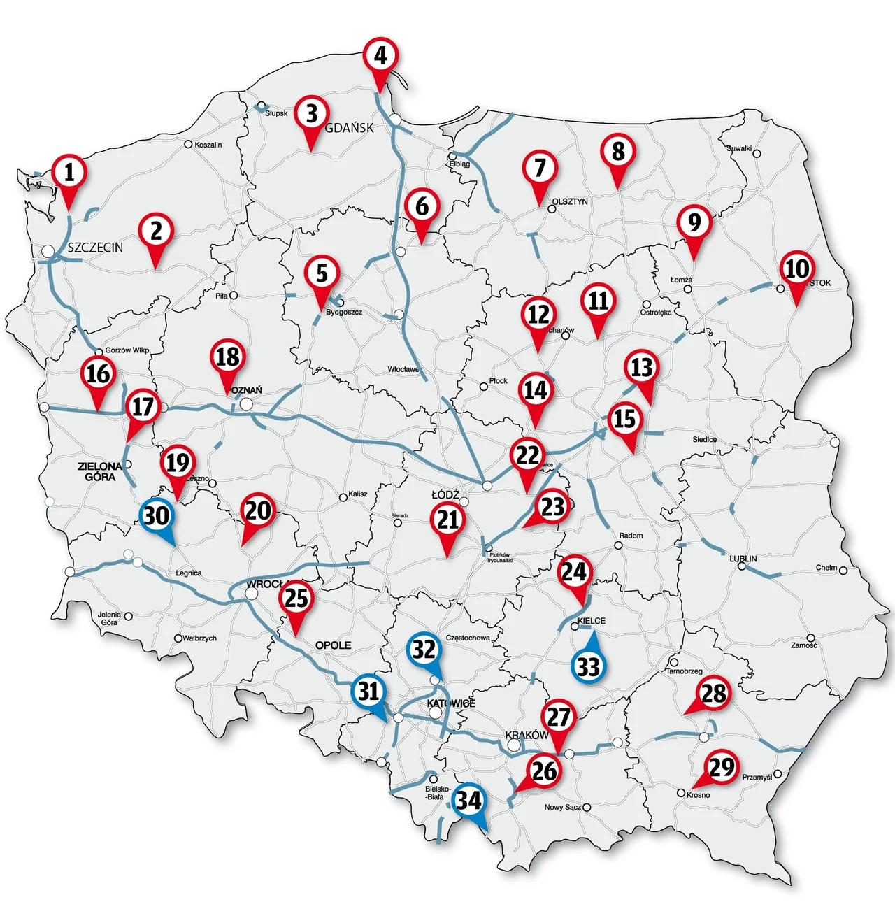 Na tych drogach pojawią się kamery służące do odcinkowego pomiaru średniej prędkości