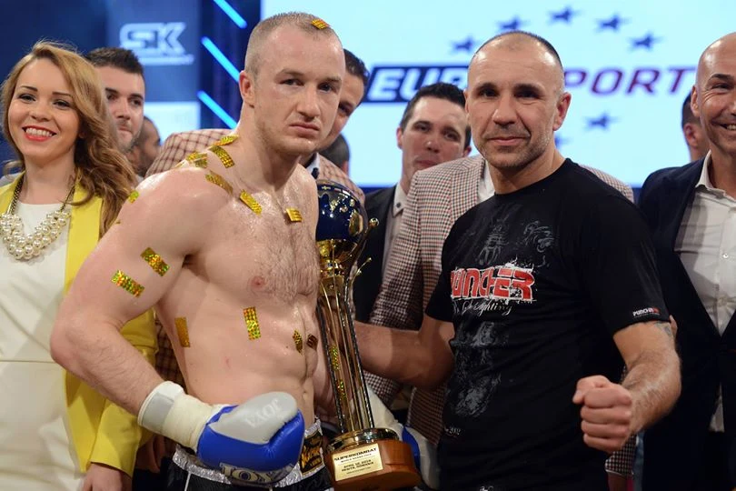 Dawid Kasperski i trener Janusz Janowski / Puncher Wrocław Dawid Kasperski i trener Janusz Janowski / Puncher Wrocław