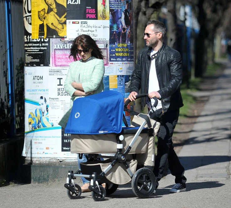 Jarosław Wałęsa z synem i żoną Eweliną