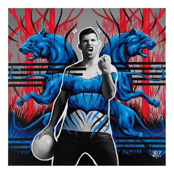 Sergio Aguero, autor grafiki - Jaz Sergio Aguero, autor grafiki - Jaz