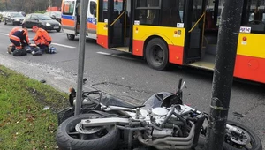 Śmiertelny wypadek motocyklisty na Al. Niepodległości Fot. Jan Bielecki