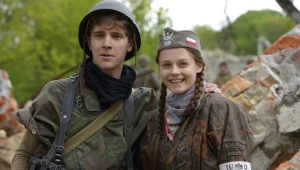 Maciej Musiał i Katarzyna Sawczuk na planie "Czasu honoru" 