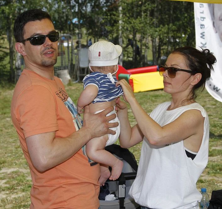 Kasia Glinka, Przemysław Gołdon i mały Filip Kasia Glinka, Przemysław Gołdon i mały Filip