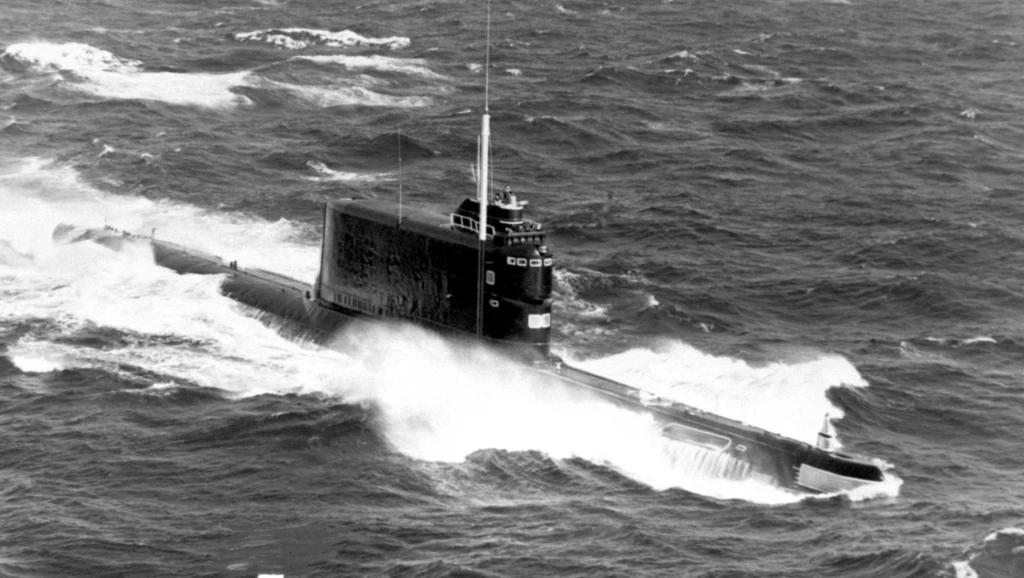 K-129 był sowieckim okrętem podwodnym typu 629A. Zatonął 8 marca 1968 roku. Fot. US Navy