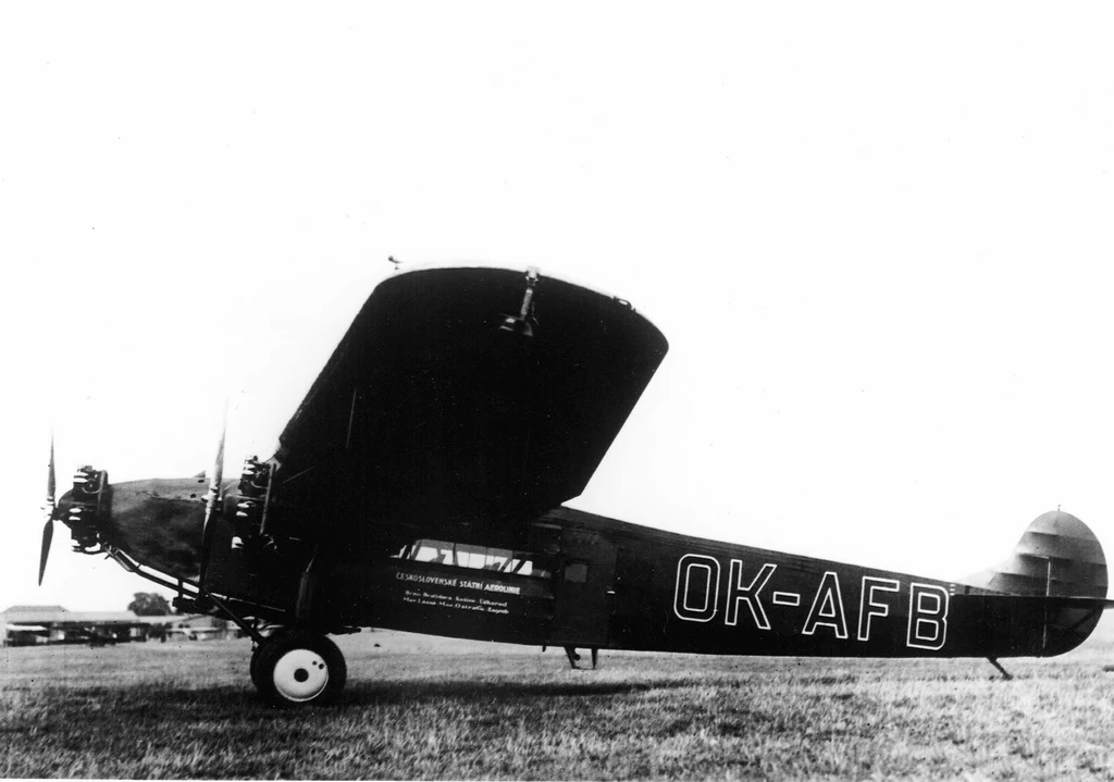 Fokker F-VIIb/3m OK-AFB jeszcze w barwach Czechosłowackich Linii Lotniczych