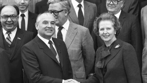 Michaił Gorbaczow, jeszcze jako członek Biura Politycznego KPZR, w Wielkiej Brytanii. Spotkanie z premier Margaret Thatcher (16 grudnia 1984 r.)