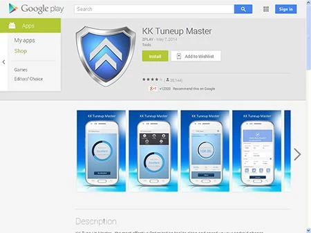 Aplikacja KK Tuneup Master w Google Play.