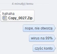 Tak wygląda przykładowa treść wirusa. Źródło: Niebiezpiecznik.pl/XsomX