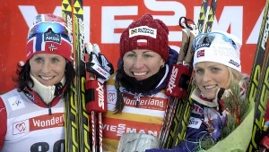 Marit Bjoergen, Justyna Kowalczyk i Therese Johaug