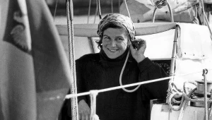 Krystyna Chojnowska-Liskiewicz po ukończeniu samotnego rejsu dookoła świata
