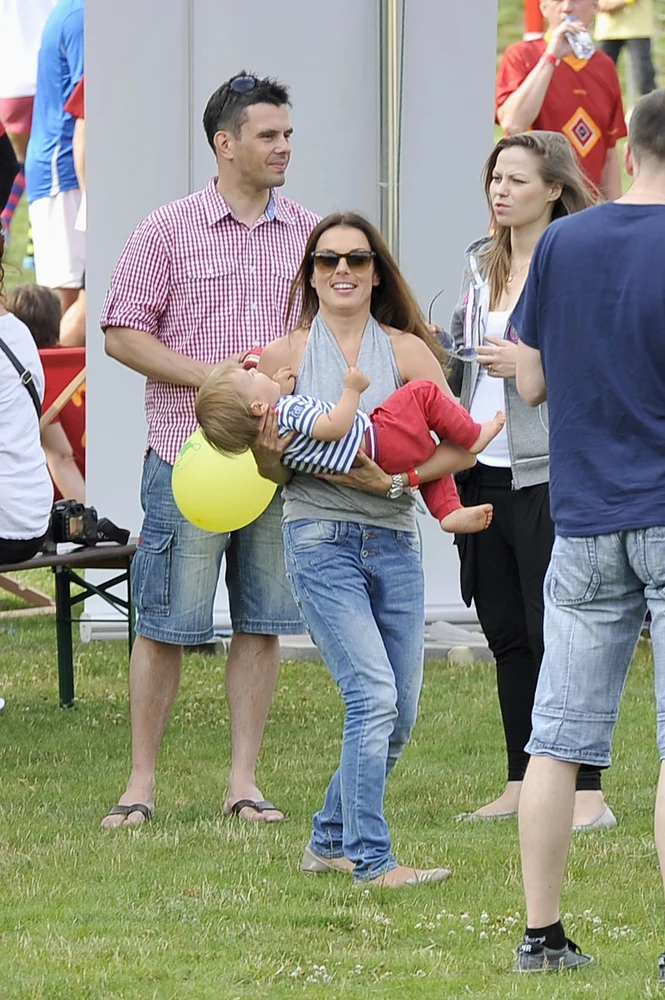 Kasia Glinka, Przemysław Gołdon z synem Filipem Kasia Glinka, Przemysław Gołdon z synem Filipem