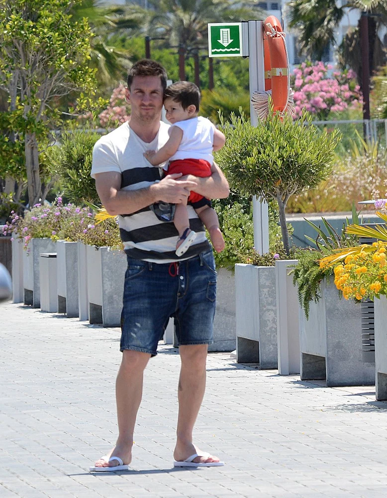 Lionel Messi z synem Lionel Messi z synem