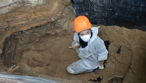 Prace poszukiwawczo-archeologiczne na cmentarzu parafii św. Katarzyny przy ul. Wałbrzyskiej w Warszawie