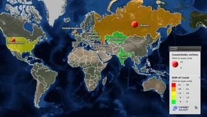 Mapa ofiar szkodliwego oprogramowania CosmicDuke.