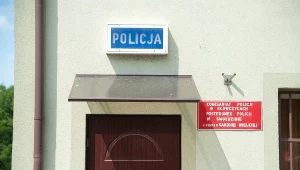 Posterunek policji w Gardnie Wielkiej pod Słupskiem.