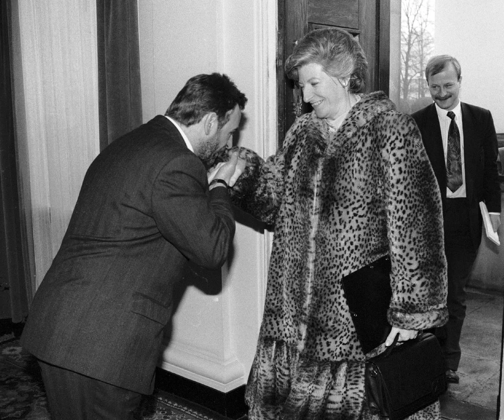9.02.1993, Warszawa, premier Hanna Suchocka i Mieczysław Wachowski 9.02.1993, Warszawa, premier Hanna Suchocka i Mieczysław Wachowski