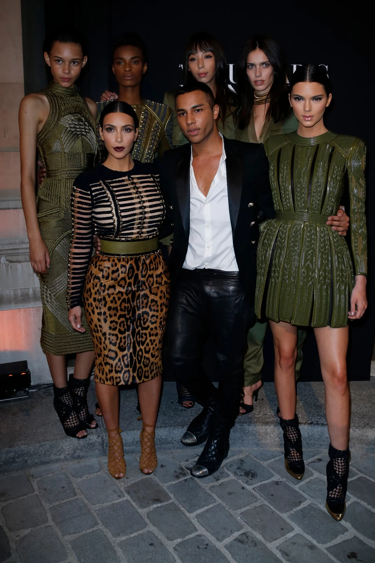 Kim Kardashian, Olivier Rousteing, Kendall Jenner Kim Kardashian, Olivier Rousteing, Kendall Jenner