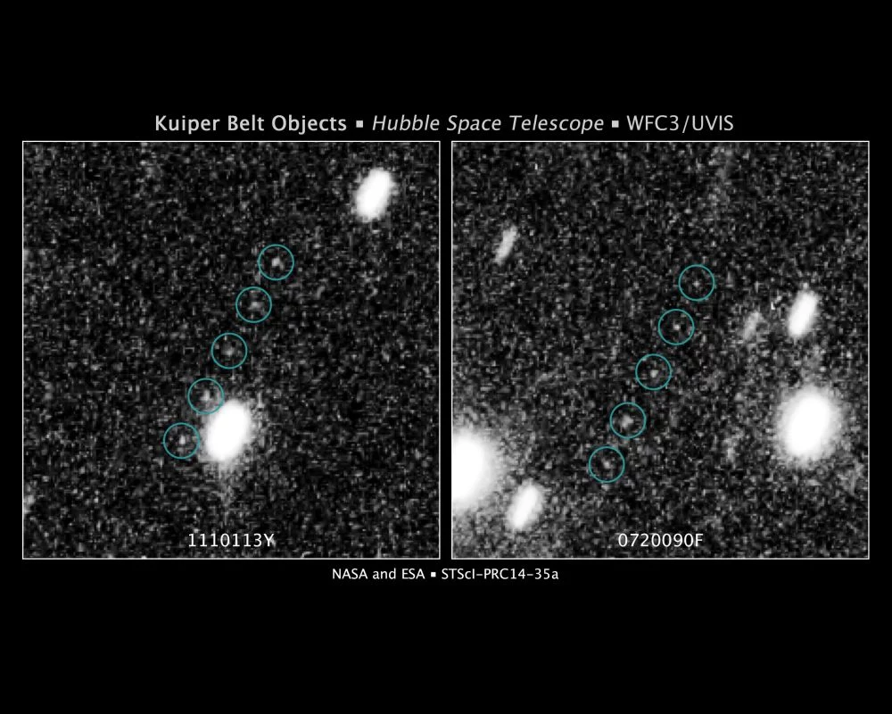 Potencjalni kandydaci znalezieni przez Teleskop Hubble dla misji New Horizons.