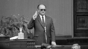 Wojciech Jaruzelski podczas składania przysięgi, 19.07.1989