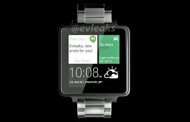 Czy tak będzie wyglądał smartwatch HTC? Fot. @evleaks