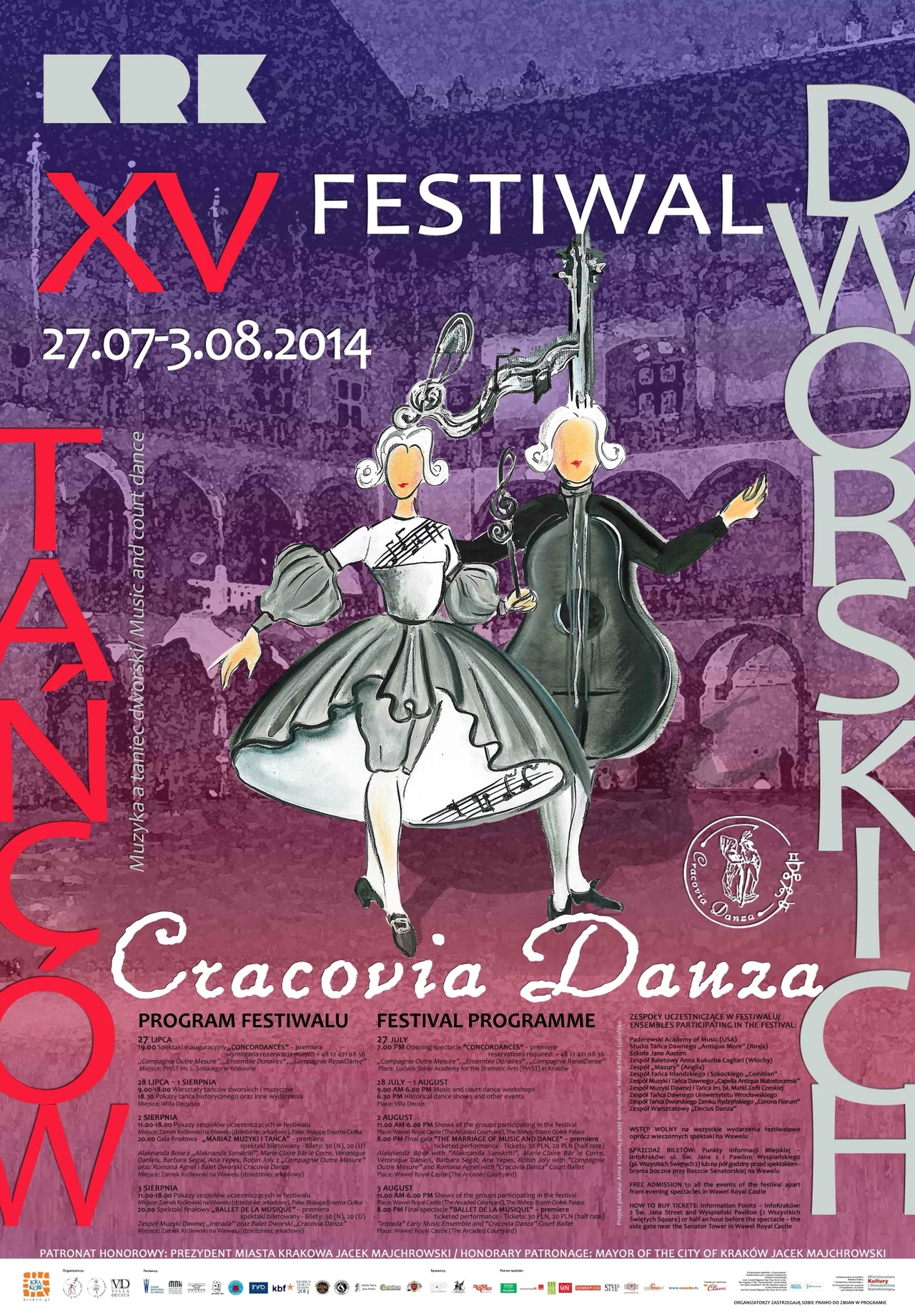 Zapraszamy do Krakowa na Festiwal Tańców Dworskich „Cracovia Danza” Zapraszamy do Krakowa na Festiwal Tańców Dworskich „Cracovia Danza”