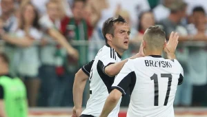 Miroslav Radović i Tomasz Brzyski w meczu z Celtikiem